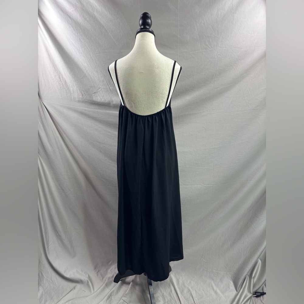 LAST ONE ๐ฅ Boho Shell-Trimmed Maxi Slip Dress in Raven Black - Picture 9 of 9